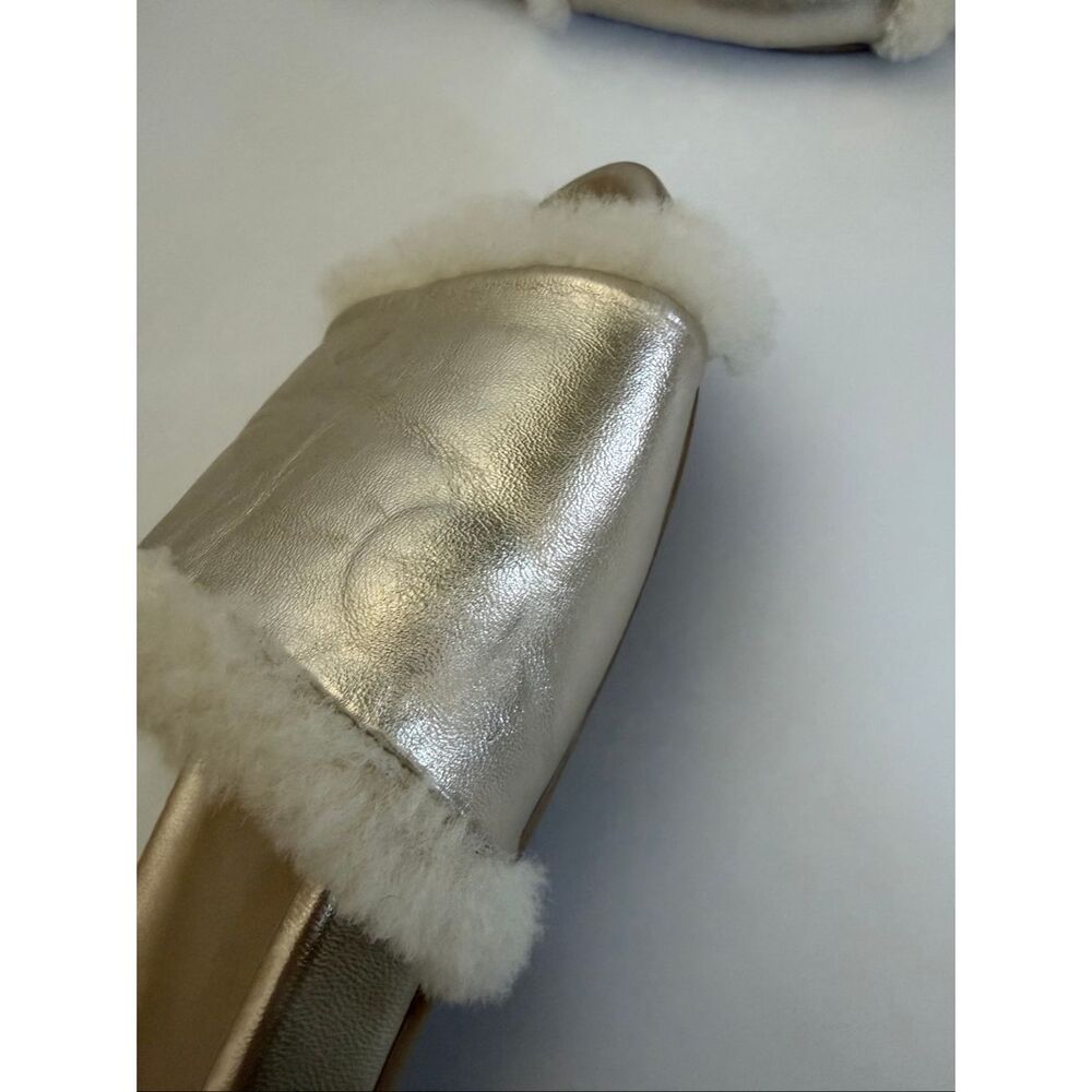 Beek Gallito Shearling Slide in Platinum Size 40/10 Rare Color - Picture 9 of 12
